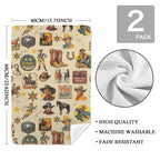 Vintage Cowboy Collage Set of 2 Dish Towels Made in America - Qu!rk Boutique
