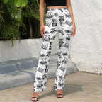 Baha Ranch Cowboy Print Western Flare Pants - Qu!rk Boutique