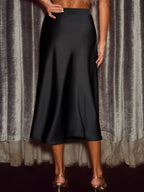 Satin Midi Skirt - Qu!rk Boutique