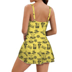 Baha Ranch Cowgirl Graphics Skirted One Piece Swim Suit - Qu!rk Boutique
