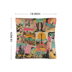 Baha Ranch Retro Pop Western Collage Pillow Case Made in America - Qu!rk Boutique