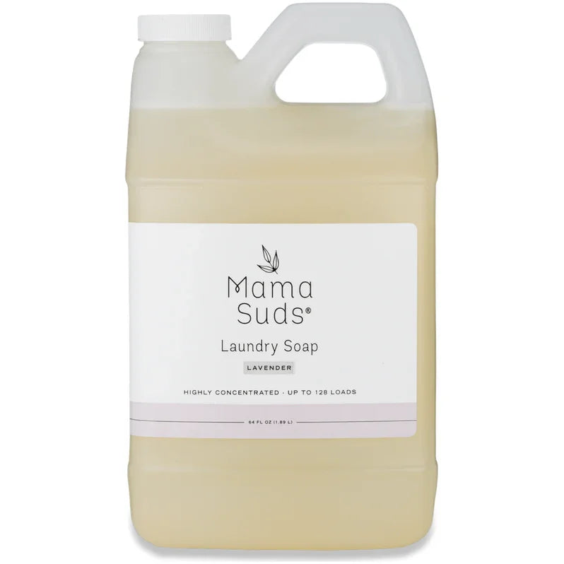 Mama Suds lavender laundry soap jug, eco-friendly cleaning product at Qu!rk Boutique