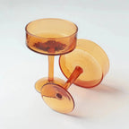 Handblown Hammered Coupe Cocktail Glasses, Amber - set of 4 - Qu!rk Boutique