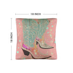 Baha Ranch Retro Pop Western Bling Boots Pillow Case Made in America - Qu!rk Boutique