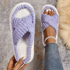 💙 Crisscross Open Toe Platform Slippers - Qu!rk Boutique