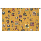 Vintage Cowboy Collage Western Curtains 52" x 63" Made in America - Qu!rk Boutique
