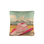 Baha Ranch Retro Pop Western Pink Hat Pillow Case Made America - Qu!rk Boutique