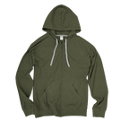 Unisex Heathered Rib Full Zip Hood - Qu!rk Boutique