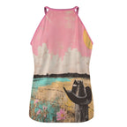 Baha Ranch Cowgirl on the Moon Retro Pop Western Tank Top - Qu!rk Boutique