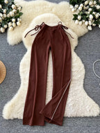 Tie-Waist Wide Leg Pants - Qu!rk Boutique