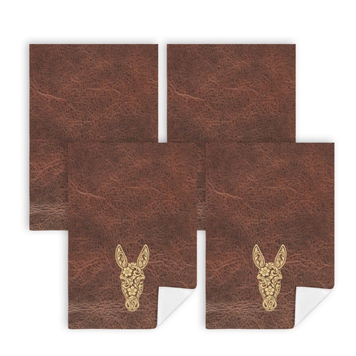 Baha Ranch Tooled Donkey Set of 4 Kitchen Dish Towels Made in America - Qu!rk Boutique