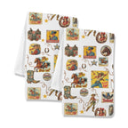 Vintage Cowgirl Collage Dish Towels Set of 2 Made in America - Qu!rk Boutique