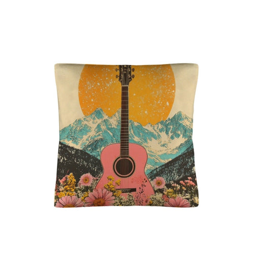 Baha Ranch Retro Pop Western Pink Guitar Pillow Case Made in America - Qu!rk Boutique
