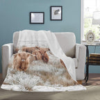 Highland Cow Throw Blanket Ultra-Soft Micro Fleece Blanket 60" x 80" Made in America - Qu!rk Boutique