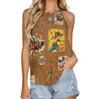 Baha Ranch Vintage Cowgirl Collage Western Tank Top - Qu!rk Boutique