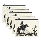 Black White Desert Cosmetic Bag Pack of 5 Made in America - Qu!rk Boutique