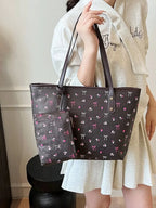 Printed Tote Shoulder Bag with Pouch - Qu!rk Boutique