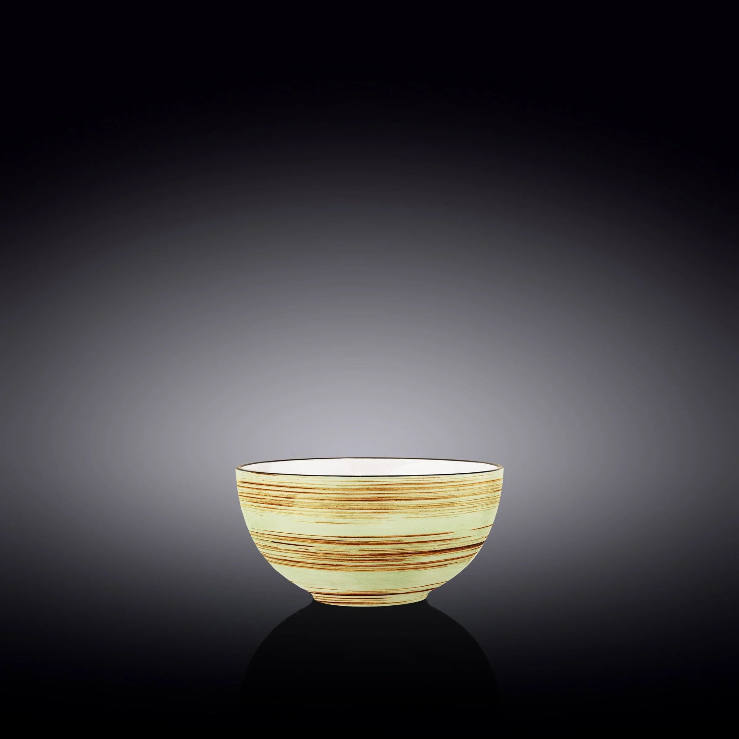 Handmade striped ceramic bowl on black background, Qu!rk Boutique artist-designed gift