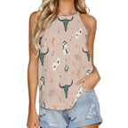 Baha Ranch Cow Skull Western Tank Top - Qu!rk Boutique