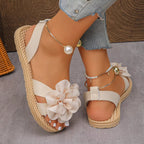 Flower Open Toe Sandals - Qu!rk Boutique