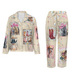 Baha Ranch Danilo Painted Cowgirl Satin Long Pajamas - Qu!rk Boutique