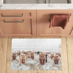 Highland Cow Herd Floor Mat Kitchen Mat 32"x20" Made in America - Qu!rk Boutique