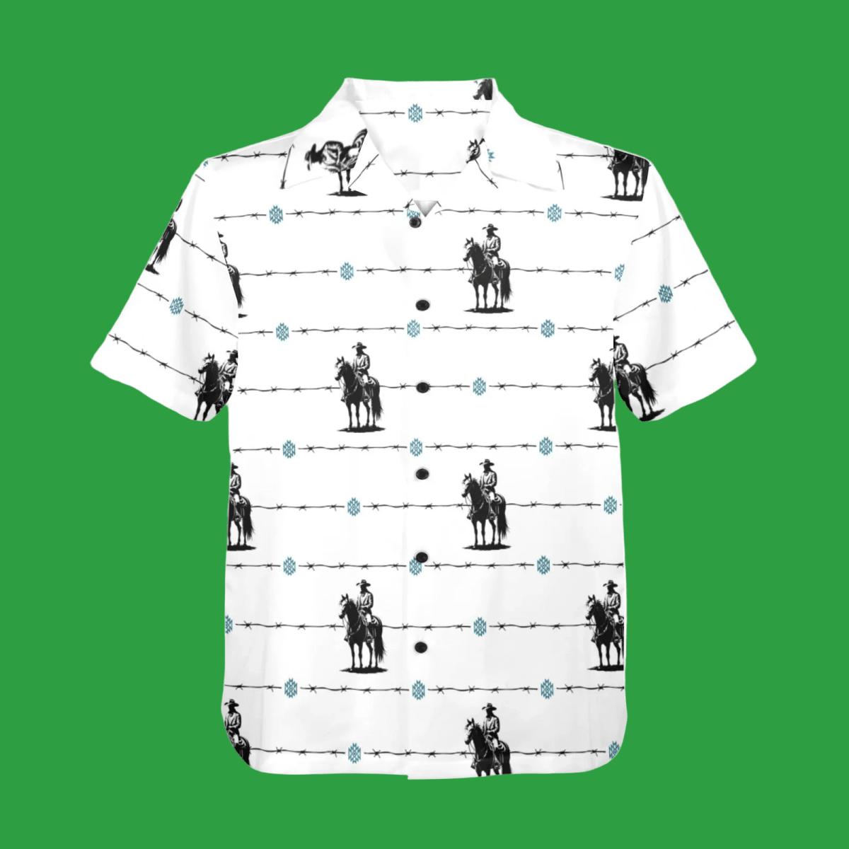 Baha Ranch Saddle Up Western Hawaiian Shirt Made in America - Qu!rk Boutique