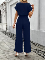 Tie Waist Wide Leg Jumpsuit - Qu!rk Boutique