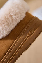💙 Faux Fur Round Toe Platform Slippers - Qu!rk Boutique