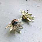 Sun Goddess Earrings with Copper Oyster Turquoise - Qu!rk Boutique
