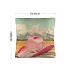 Baha Ranch Retro Pop Western Pink Hat Pillow Case Made America - Qu!rk Boutique
