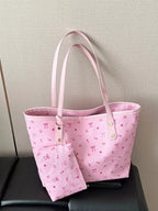 Printed Tote Shoulder Bag with Pouch - Qu!rk Boutique