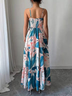 Floral Print Tiered Maxi Cami Dress - Qu!rk Boutique