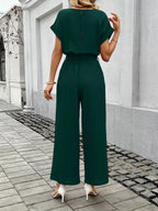 Tie Waist Wide Leg Jumpsuit - Qu!rk Boutique