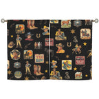 Vintage Cowboy Collage Western Curtains 28" x 40" Made in America - Qu!rk Boutique