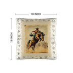 Baha Ranch Vintage Rodeo Stamp Throw Pillow Made in America - Qu!rk Boutique