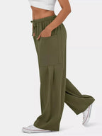 High-Waisted Drawstring Wide-Leg Pants - Qu!rk Boutique