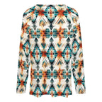 Baha Ranch Western Aztec Long Sleeve Top - Qu!rk Boutique