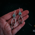 Journey to Mars Earrings - Copper Chrysocolla Earth and Red Jasper Mars - Qu!rk Boutique