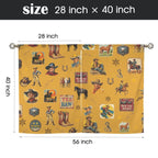 Vintage Cowboy Collage Western Curtains 28" x 40" Made in America - Qu!rk Boutique