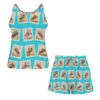 Baha Ranch Stamped Rodeo Cowboy Tank Shorts Lounge Pajama Set Made in America - Qu!rk Boutique
