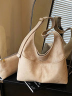 Minimalist Suede Shoulder Bag - Qu!rk Boutique