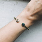 Earth and Moon Cuff Bracelet with Natural Stones - Qu!rk Boutique