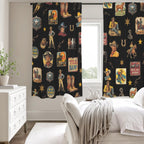 Vintage Cowboy Collage Western Curtains 52" x 63" Made in America - Qu!rk Boutique