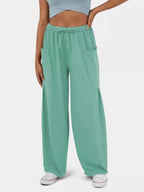 High-Waisted Drawstring Wide-Leg Pants - Qu!rk Boutique