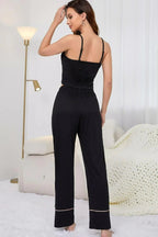 Contrast Trim Cropped Cami and Pants Loungewear Set - Qu!rk Boutique