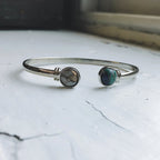Earth and Moon Cuff Bracelet with Natural Stones - Qu!rk Boutique