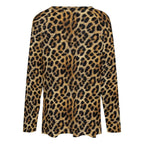 Baha Ranch Retro Pop Western Leopard Cowgirl Long Sleeve Top - Qu!rk Boutique