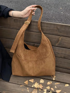 Minimalist Suede Shoulder Bag - Qu!rk Boutique
