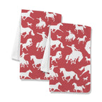 Red Rodeo Cowboy Set of 2 Dish Towels Made in America - Qu!rk Boutique